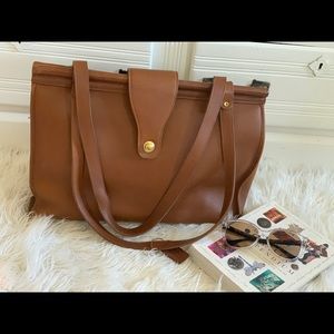Vintage Coach XL Barclay Tote British Tan Leather 9896